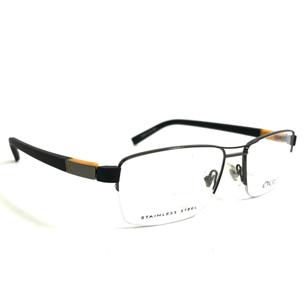 OGA by Morel Eyeglasses Frames 10011O GN19 Gunmetal Square Half Rim 56-17-145